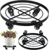 Planterhoma 1 Packs Large Metal Plant Caddy 13.6 Inch Plant Dolly with