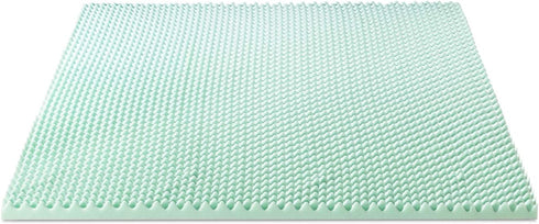Best Price Mattress 2 Inch Egg Crate Memory Foam Topper with Aloe Infusion, CertiPUR-US Certified, Twin XL, Green
