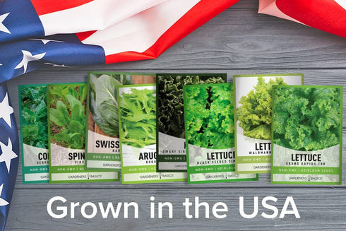 8 Packets Gardeners Basics, Leafy Garden Greens Seeds for Planting Individual - Arugula, Collards, Spinach, Swiss