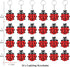24 Pack Ladybug Keyring Party Favor, My Little Ladybug Themed Party, Baby Shower & Birthday Gift