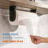 simpletome ONE HAND TEAR Paper Towel Holder, Under Cabinet Adhesive or Drilling Installation, Black