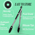 HST 3 Pack Tongs for Cooking with Silicone Tips, Non-Stick Kitchen Tongs for BBQ Baking (12", Black)