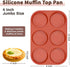 JOERSH 2-PK Silicone Egg Mold for Breakfast Sandwiches 4" Jumbo Size Muffin Top Pan, Non-Stick Round Silicone Molds for Baking Hamburger Bun, Eggs and More