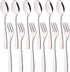 Begale 12-piece Stainless Steel Tea Spoons and Tasting Forks, 6 Tasting Forks + 6 Teaspoons