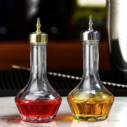 SuproBarware Bitters Bottle Set of 2 Glass Dash Bottle with Dasher Top, 1.7oz Professional Bar Tool for Home Bar