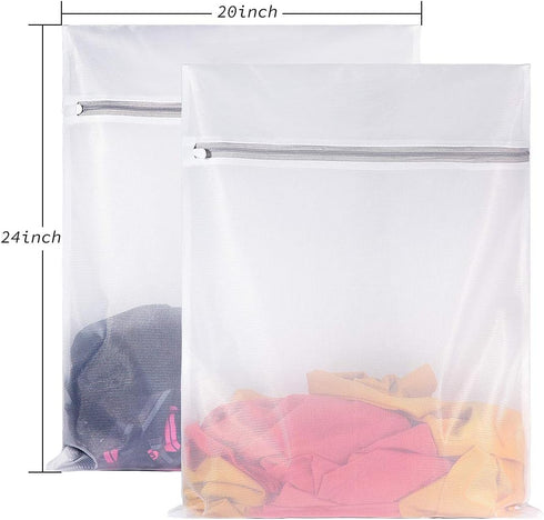 Mesh Wash Bag for Washing Machine - Supper Zipper Net Laundry Bag for Travel, Lingerie, Sweater, Garment, Undergarment,