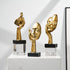 3 Pcs Gold Thinker Statues Sculptures for Home Decor, Golden Statues Table Decor Accents, House Decorations for Living