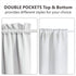 Aquazolax Rod Pocket French Door Curtain Drapes, 25x72-Inch Blackout Panel, Greyish White