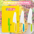 5 Pcs Kids Cooking Sets Real, Montessori Kitchen Tools, Kids Knife Set for Real Cooking, 4 Pcs Children's Safety Cooking Knives, 1 Pc Cutting Board, Serrated Edges Toddler Girl Boy