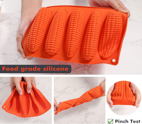 Webake Corn Stick Bread Pan Set of 2, Silicone Molds for Baking Corn Dog and Cornbread