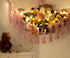 Hammock 8 10 12 Stuffed Animal Corner Net with LED Light - Toy Storage Holder - Pink Cute Room Bedroom Decor for Teen