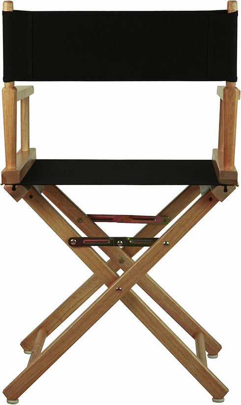 18" Casual Home Director's Chair Natural Frame with Black Canvas