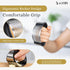 ELIVARA Set Stainless Steel Garlic Press Rocker (Black) - Includes Silicone Peeler and Cleaning Brush for Effortless