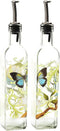 CEDAR HOME 17oz Olive Oil Bottle Set, Glass Dispenser with Stainless Steel Leak Proof Pourer Spout for Cooking or Salad