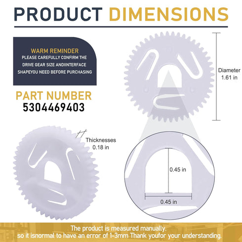 5304469403 Ice Maker Drive Gear Compatible with Refrigerator Ice Maker Accessories Replaces Part Numbers AP4368872, 08000251, 08001248, 3001584 etc.