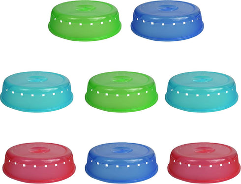 Microwave Plate Cover Set, Pack of 8 Premium Food Covers with Steam Vents, Assorted Colors