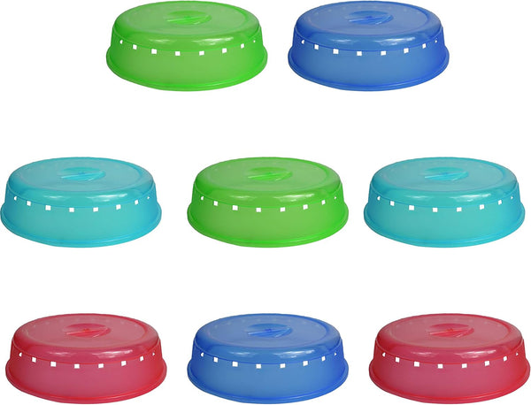 Microwave Plate Cover Set, Pack of 8 Premium Food Covers with Steam Vents, Assorted Colors