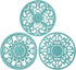 Extra Thick Silicone Trivet Mat for Hot Dishes, Pot Holder, Kitchen Decor and Accessories, Turquoise, Set of 3
