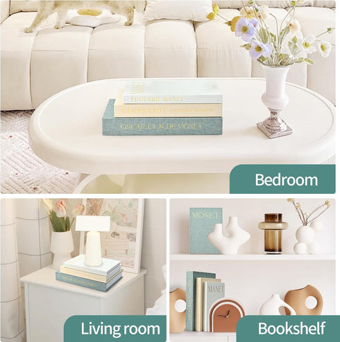 Set 3 HOMEBEST of Decorative Books Linen-Covered Fake Books with Magnetic Closure for Hidden Storage & Coffee Table