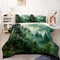CCoutueChen Olive Green Comforter Set Queen Size Pine Tree Pattern Forest Green