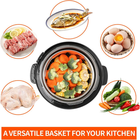 Steamer Basket for Instant Pot, Stainless Steel Vegetable Steamer Basket Insert for 8qt Pots