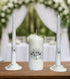 Unity Candle Set for Wedding Ceremony & Reception – 6” Pillar & Two 10” Taper Candles – Handmade in USA, White