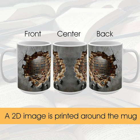 15Oz Library Bookshelf Mug Bookish Gifts Book Lovers Gift Books Lovers Women Bookshelf Cup - Library Coffee Mug Book