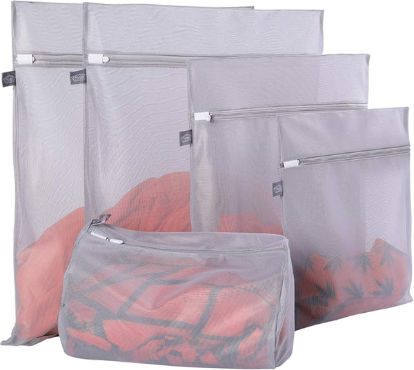 Kimmama Mesh Laundry Bag, Zippered Wash Bag for Cleaning and Drying Cloths, Garment, Delicates, Toys