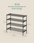 4-Tier Closet, 11.8 24.5 26 Inches,Black ULSA124BH01 SONGMICS Shoe Rack for Compact Metal Shoe Organizer Shelf