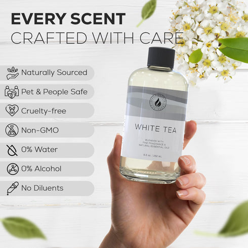 Country (4 oz) Aroma White Tea Diffuser Oil - Luxury Essential Oils for Diffuser Refill & Air Freshener Room Spray