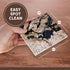 3D Rose Image of Black & Gold Speckled Granite Ceramic Tile Coasters