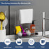 KABUM 304 4 Countertop 304 Stainless Steel Sponge Holder with Towel Rack for Kitchen Sink, Sink Caddy with Non-Slip
