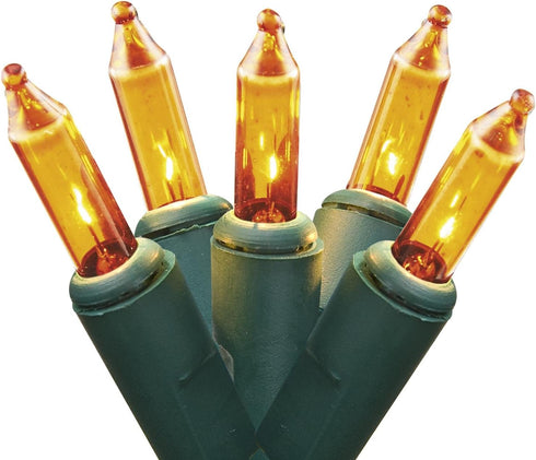 Dobar 100 Count (24 Holiday Pride Yellow Gold Christmas Lights on Green Wire - Gold Christmas Tree Lights Ft)