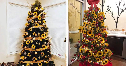 2 Pack 8.8FT Artificial Sunflower Garland with 100 LED Fairy String Lights, Faux Sunflowers Hanging Plant for Indoor,