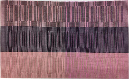 Gugrida Exquisite Woven Vinyl Placemats, Heat Resistant PVC Bamboo Style Table Mats (6, Ombre Purple Red)