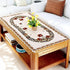 USTIDE Embroidery Flower Table Runner 23"x47"Red Roses Design Table Overlays Durable Cut