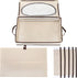 Flatware Utensil Storage Case Box, 6 Adjustable Compartment Organizer with Zipper Lid and Handles for Spoon, Fork,