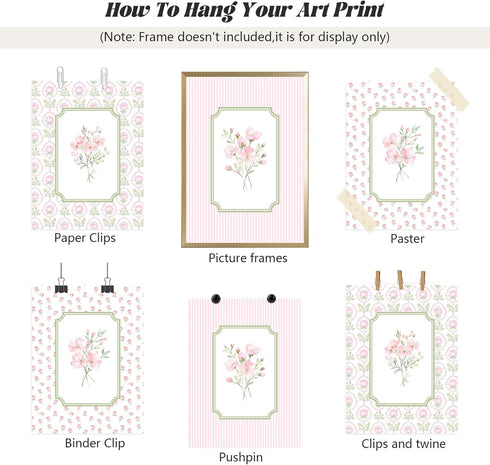 Pouydmi 12x16 Inch 3Pcs Pink Floral Wall Art Nursery Flower Canvas Wall Decor Baby Girl Wildflower Pictures Aesthetic