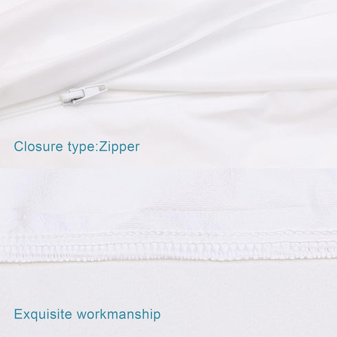 NTBAY 4 Pack Zippered Waterproof Pillow Protectors, Super Soft Quiet Zip Pillow Cases 20x26 Inches Jersey Pure White