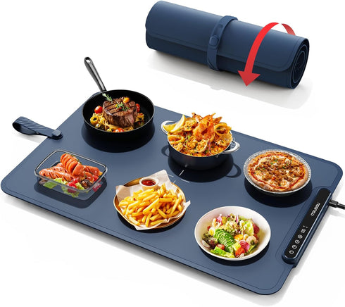 Warming Mat for Food, iTRUSOU Electric Warming Tray 99H Continuous Heat,7 Temp