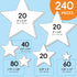 240 Pieces Star Cutouts, 2-Sided Card Stock Punch Out White Stars for DIY Craft Projects and Decorations