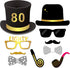 Konsait 80th Birthday Photo Booth Props, 48 Count Funny Party Props Kit for Man Woman 80th Birthday Decorations