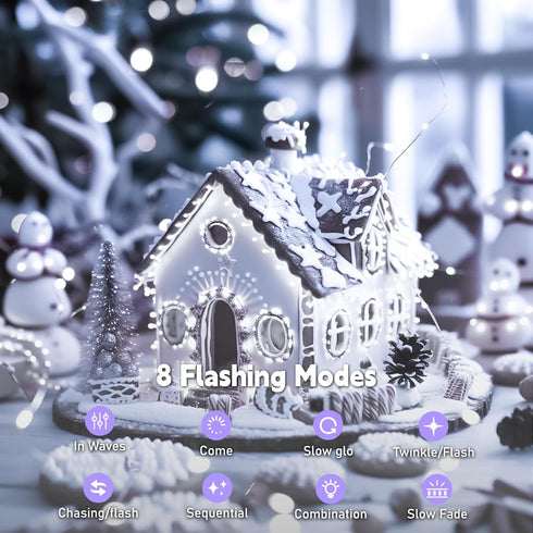 8 16FT 50LED ZSJWL Rechargeable Fairy Lights with DIY Timer & Modes, String Lights Battery Operated Indoor, Twinkle