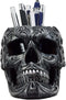 Ebros Gift Tribal Tattoo Floral Skull Pen Holder - 5.75" Office Desktop Decor, Cranium Skeleton Stationery Holder