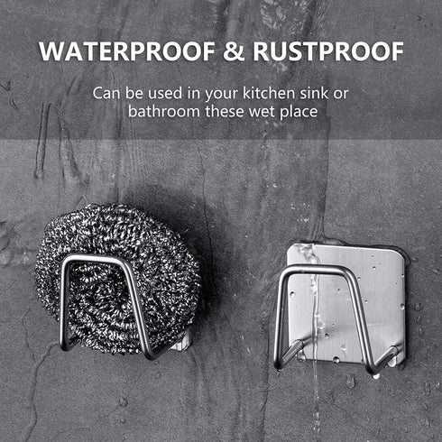 ESINAM 2Pcs Premium Rustproof & Waterproof Sponge Holders for Kitchen Sink, Strong Adhesive Small Caddy