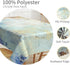 52x70 Inches Mid Century Tablecloth, Yellow and Blue Abstract Modern Art, Spill Proof Fabric Table Cover for Home