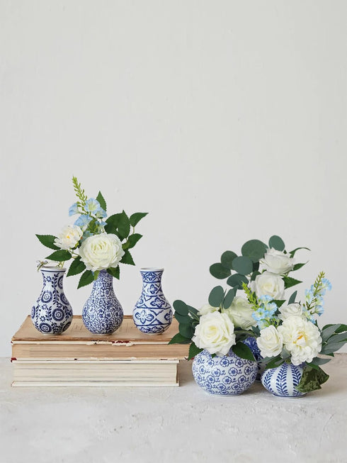 6Pcs Rinlong Assorted Flower Centerpieces for Wedding Tables Centerpiece Bridesmaid Bouquets Baby Nursery Shelf Mantel