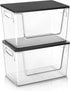 Countertop Pantry Organizers Storage, Under Sink Organizer Trash Bag Holder with Bamboo Lids Large Capacity Clear