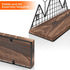 Set 2 Homode Floating Shelves, of Mountain Wall Shelves, Rustic Wood Display Storage Shelf with Metal Wire, Geometric