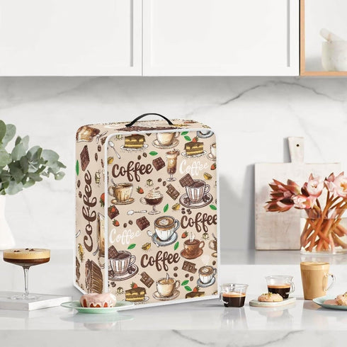 Coffee Maker Covers with Bees Pattern, Folding Dust Covers for Blender, Mixer, Juice Machine, Keep Coffee Machine Clean